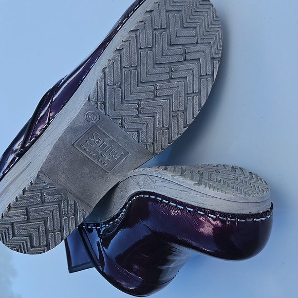 NWOB Sanita Purple Patent Leather Clogs Sole - Picture 8 of 15